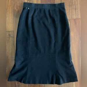 Belvest Wool, Cashmere Blend Black mid length lined skirt. Made In Italy.